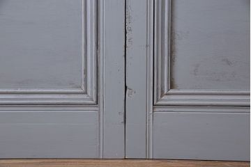 明るい色合いが素敵なアンティークペイントガラス戸(引き戸、建具)4枚セット