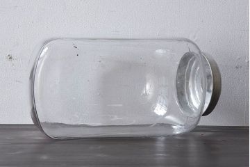 アンティーク雑貨　昭和レトロな古い蓋付きアンティーク猫瓶(ガラス瓶)(2)