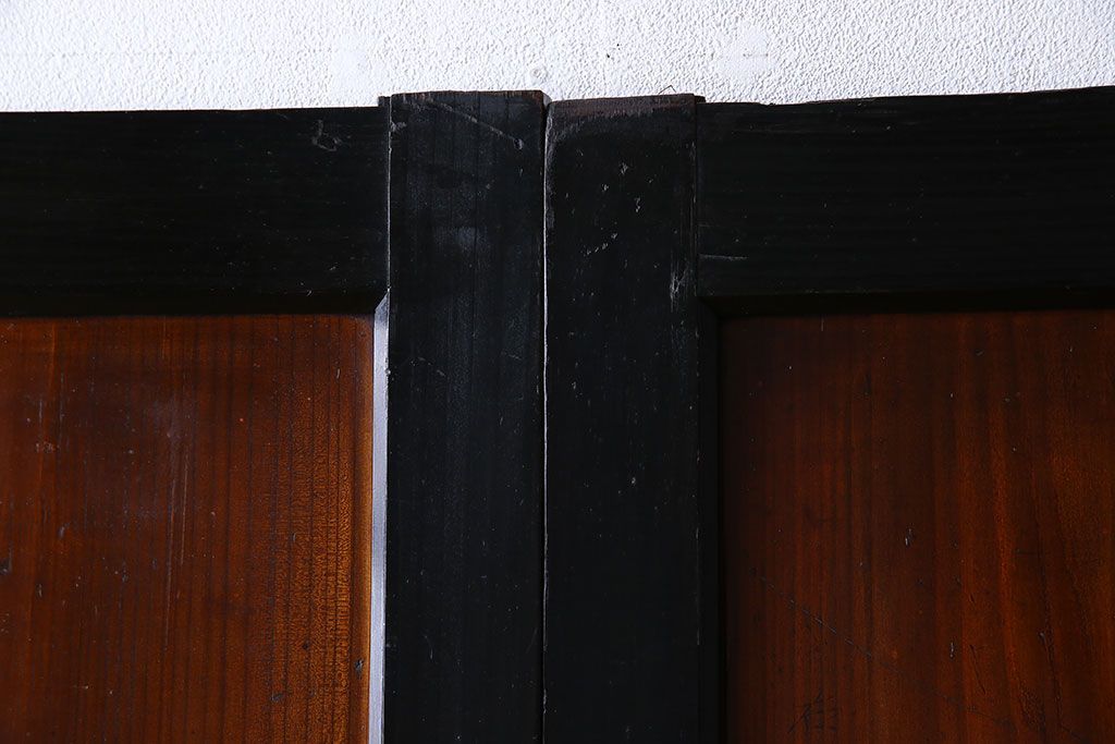 和製アンティーク　艶やかな風合いが魅力的な帯戸(板戸、引き戸、建具)2枚セット