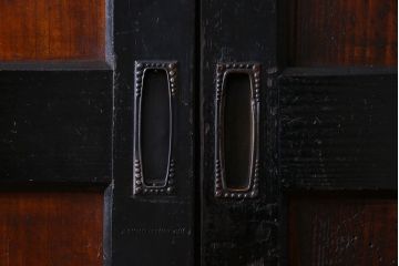 和製アンティーク　艶やかな風合いが魅力的な帯戸(板戸、引き戸、建具)2枚セット