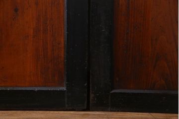 和製アンティーク　艶やかな風合いが魅力的な帯戸(板戸、引き戸、建具)2枚セット