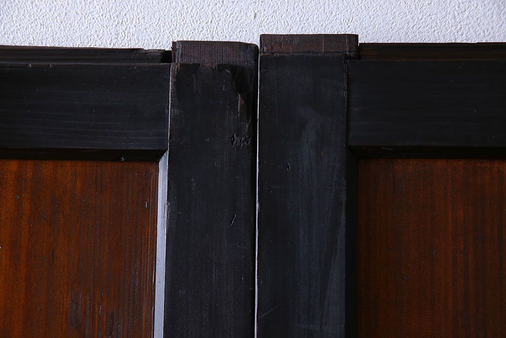 和製アンティーク　艶やかな風合いが魅力的な帯戸(板戸、引き戸、建具)2枚セット