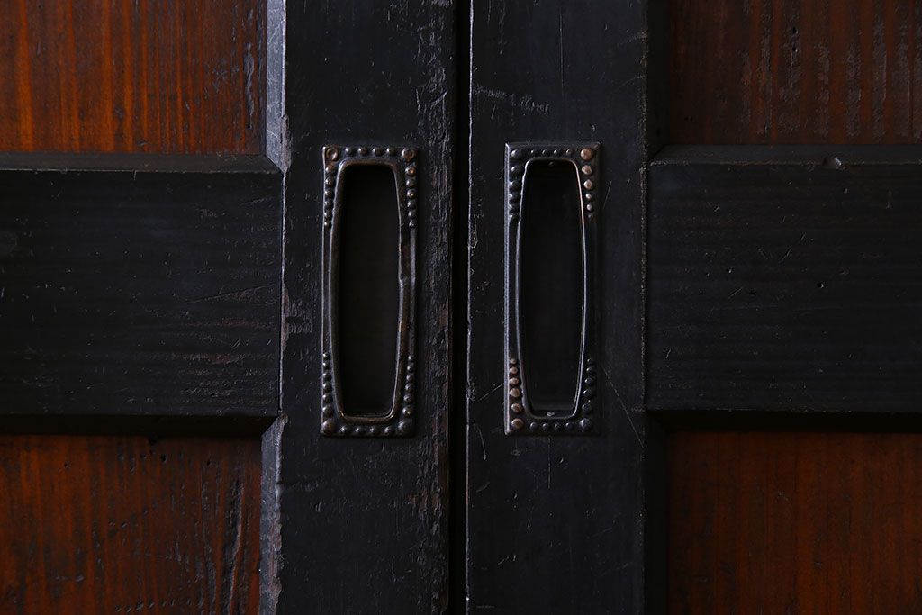 和製アンティーク　艶やかな風合いが魅力的な帯戸(板戸、引き戸、建具)2枚セット