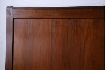 和製アンティーク　ツートンカラーが印象的なガラス入り格子帯戸(ガラス帯戸、引き戸、建具)4枚セット