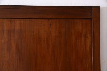 和製アンティーク　ツートンカラーが印象的なガラス入り格子帯戸(ガラス帯戸、引き戸、建具)4枚セット