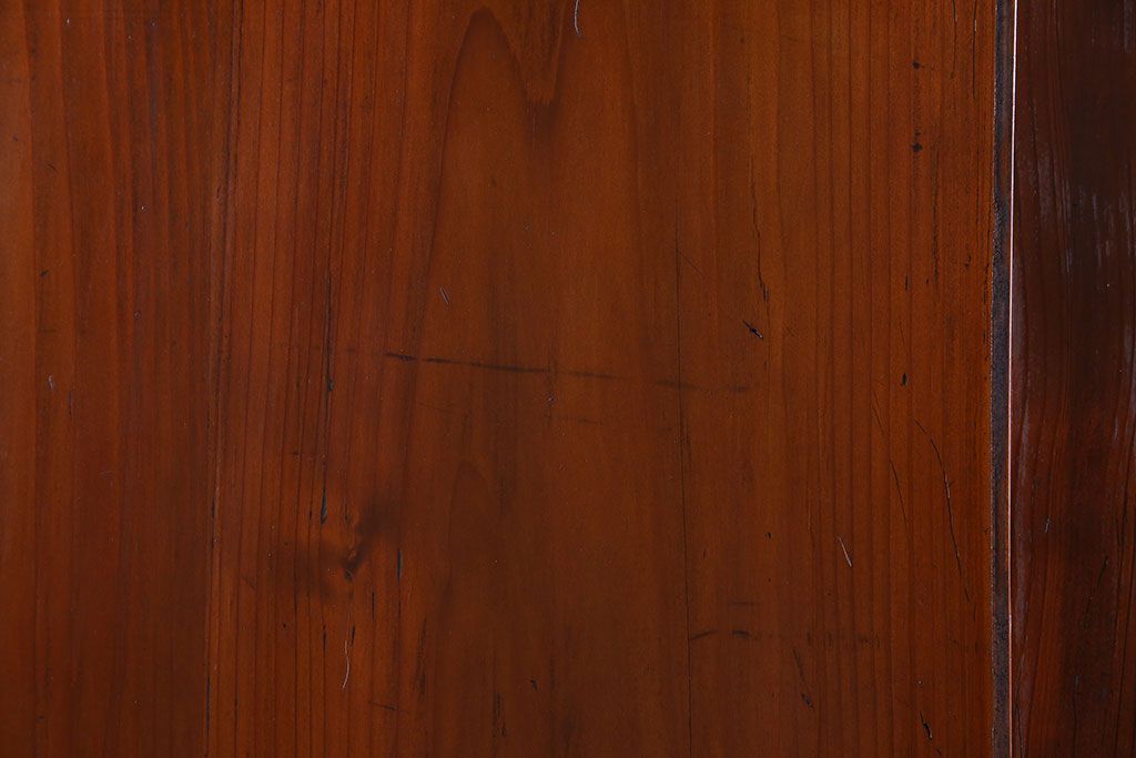 和製アンティーク　ツートンカラーが印象的なガラス入り格子帯戸(ガラス帯戸、引き戸、建具)4枚セット