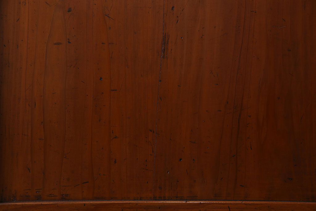 和製アンティーク　ツートンカラーが印象的なガラス入り格子帯戸(ガラス帯戸、引き戸、建具)4枚セット