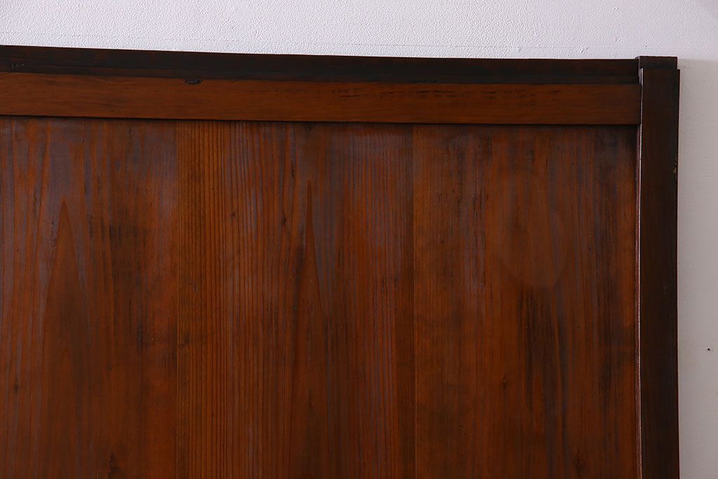 和製アンティーク　ツートンカラーが印象的なガラス入り格子帯戸(ガラス帯戸、引き戸、建具)4枚セット