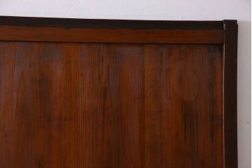 和製アンティーク　ツートンカラーが印象的なガラス入り格子帯戸(ガラス帯戸、引き戸、建具)4枚セット