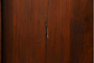 和製アンティーク　ツートンカラーが印象的なガラス入り格子帯戸(ガラス帯戸、引き戸、建具)4枚セット