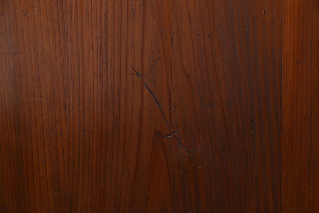 和製アンティーク　ツートンカラーが印象的なガラス入り格子帯戸(ガラス帯戸、引き戸、建具)4枚セット