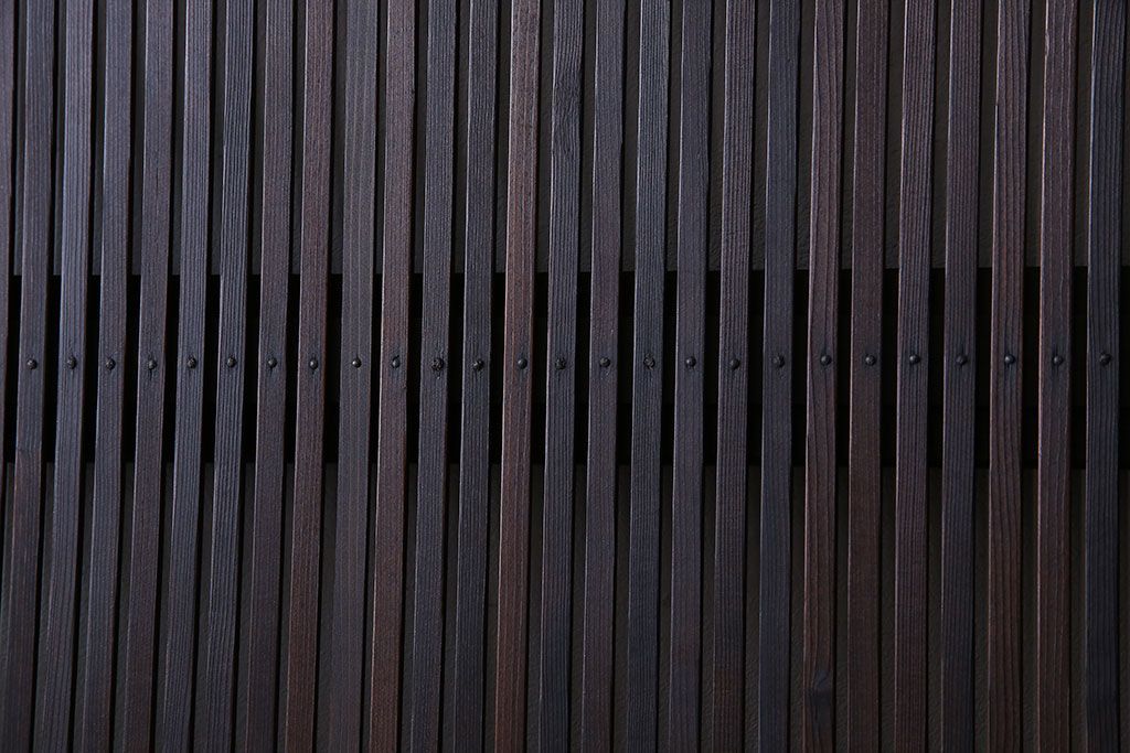 和製アンティーク　裏ガラス入り　細かな桟が美しい万本格子戸(引き戸、建具)2枚組(1)