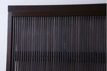 和製アンティーク　裏ガラス入り　細かな桟が美しい万本格子戸(引き戸、建具)2枚組(2)