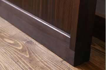 和製アンティーク　裏ガラス入り　細かな桟が美しい万本格子戸(引き戸、建具)2枚組(2)