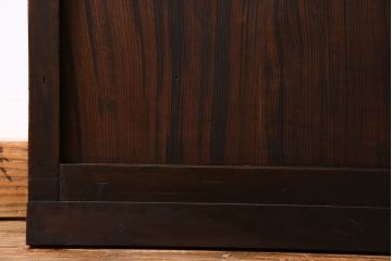 和製アンティーク　裏ガラス入り　細かな桟が美しい万本格子戸(引き戸、建具)2枚組(2)