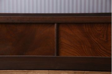 和製アンティーク　裏ガラス入り　ケヤキ材の木目が印象的な帯格子戸(引き戸、建具)3枚組