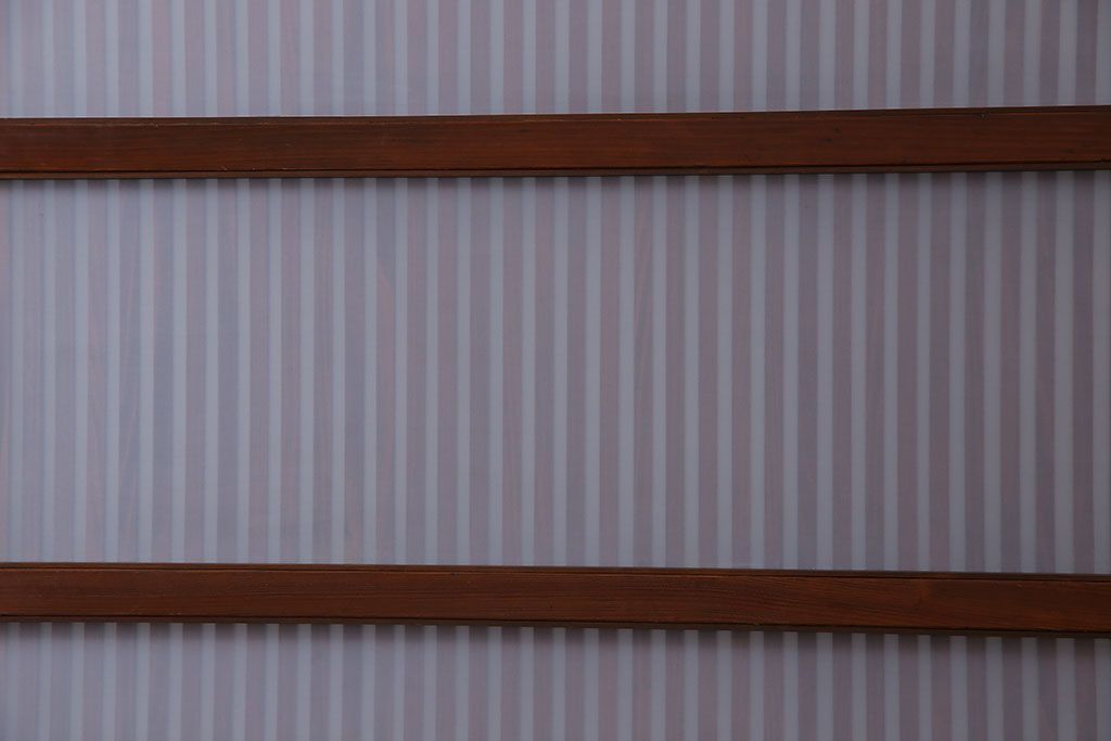 和製アンティーク　深みのある木味が魅力的なガラス入り帯格子戸(引き戸、建具)3枚組