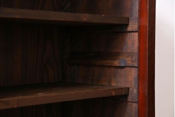 アンティーク家具　和製アンティーク　シックな雰囲気漂うモールガラスがお洒落なサイドボード(収納棚、戸棚、本箱)