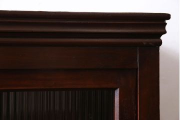 アンティーク家具　和製アンティーク　シックな雰囲気漂うモールガラスがお洒落なサイドボード(収納棚、戸棚、本箱)