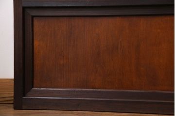和製アンティーク　裏障子付き　縦桟が美しい和モダンな帯格子戸(引き戸、建具)4枚組