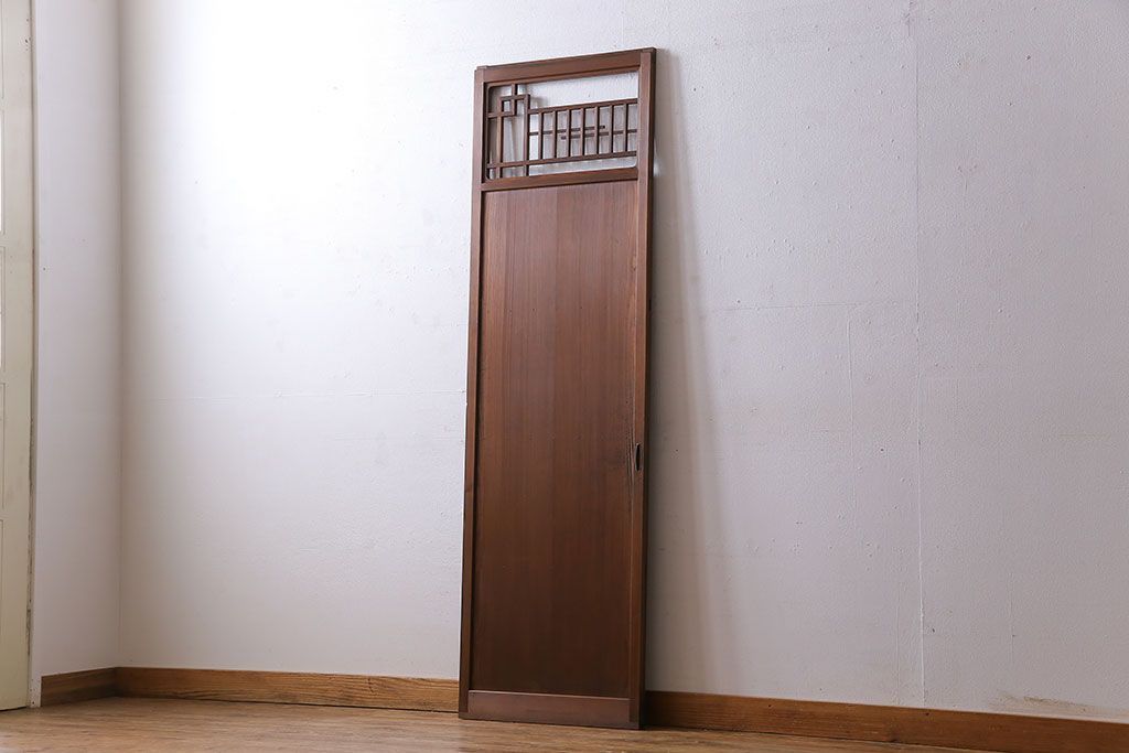 和製アンティーク　幾何学模様が印象的なモダンな細身の引き戸(板戸、建具)