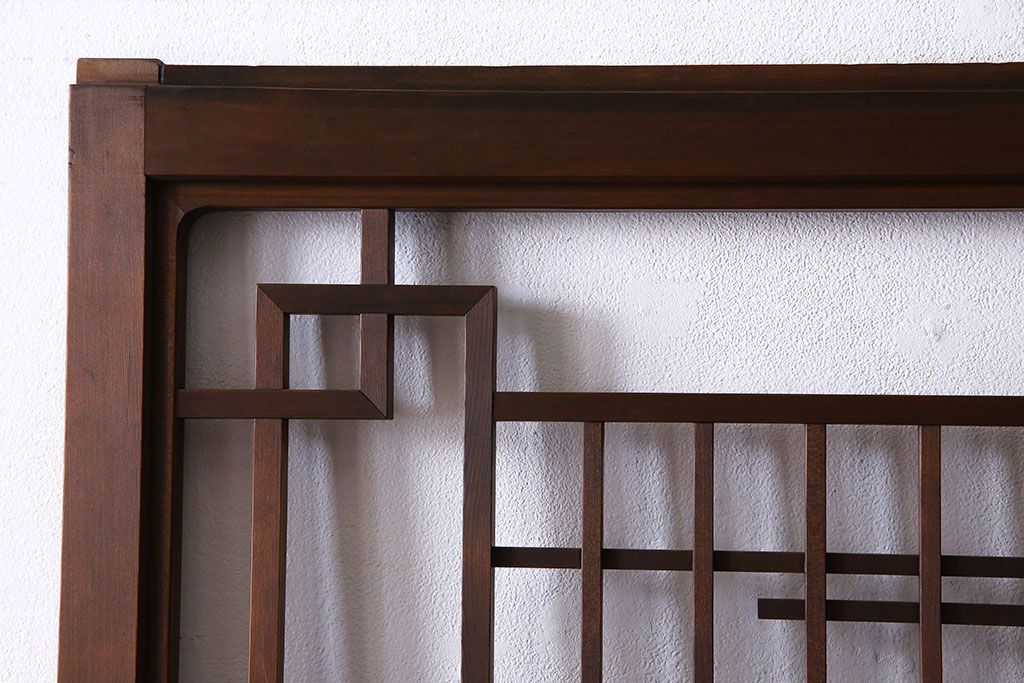 和製アンティーク　幾何学模様が印象的なモダンな細身の引き戸(板戸、建具)