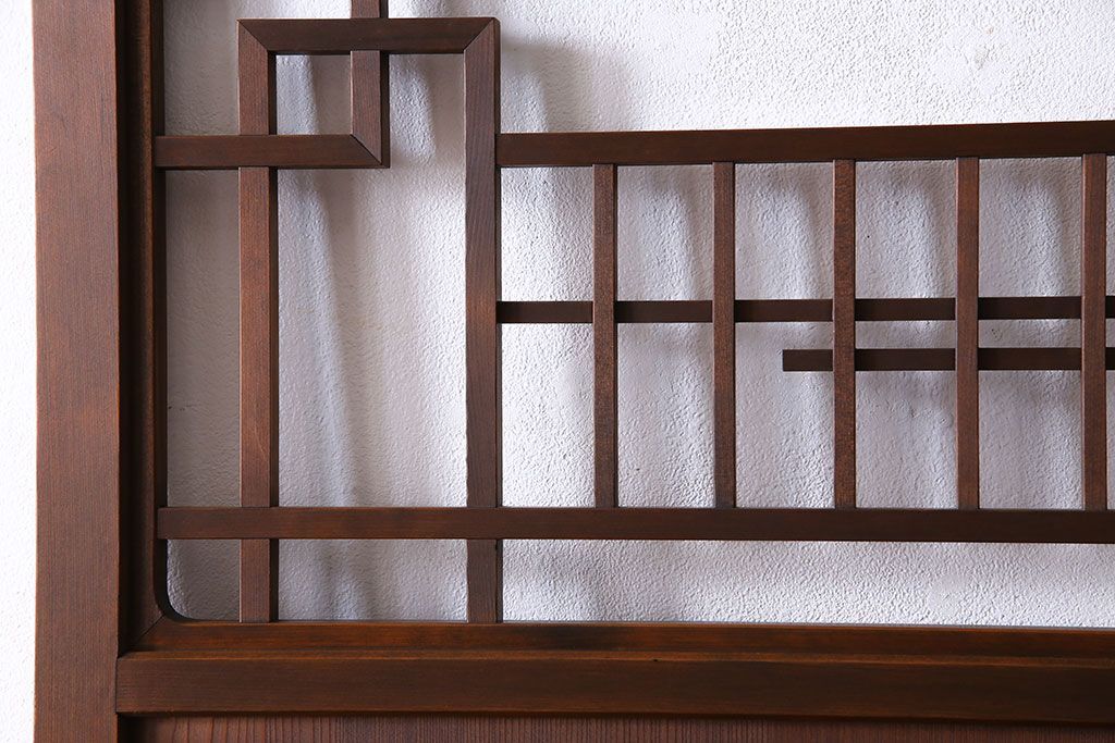 和製アンティーク　幾何学模様が印象的なモダンな細身の引き戸(板戸、建具)