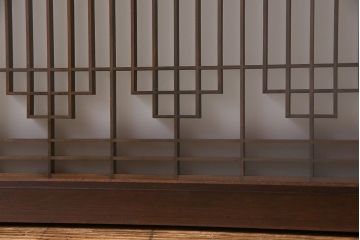 アンティーク雑貨　【S様ご成約・ご決済用】レトロガラス入り!美しい組子が目を惹くアンティーク欄間(明かり取り、明り取り)(1)