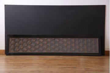 アンティーク雑貨　和製アンティーク　レトロガラス入り!古い木製の欄間(明かり取り、明り取り)