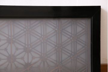 アンティーク雑貨　和製アンティーク　レトロガラス入り!古い木製の欄間(明かり取り、明り取り)