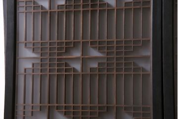 アンティーク雑貨　和製アンティーク　美しい組子が和の趣きを深める書院引き戸(窓、明り取り、明かり取り)2枚セット