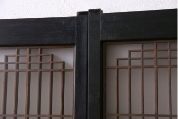 アンティーク雑貨　和製アンティーク　美しい組子が和の趣きを深める書院引き戸(窓、明り取り、明かり取り)2枚セット