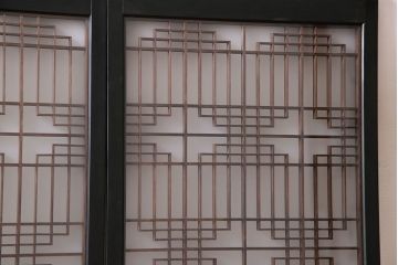 アンティーク雑貨　和製アンティーク　美しい組子が和の趣きを深める書院引き戸(窓、明り取り、明かり取り)2枚セット