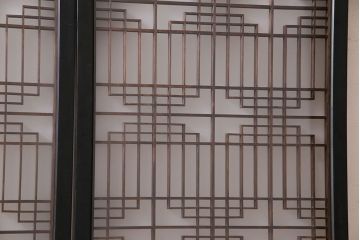 アンティーク雑貨　和製アンティーク　美しい組子が和の趣きを深める書院引き戸(窓、明り取り、明かり取り)2枚セット