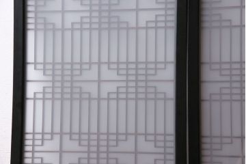 アンティーク雑貨　和製アンティーク　美しい組子が和の趣きを深める書院引き戸(窓、明り取り、明かり取り)2枚セット