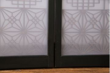 アンティーク雑貨　和製アンティーク　美しい組子が和の趣きを深める書院引き戸(窓、明り取り、明かり取り)2枚セット