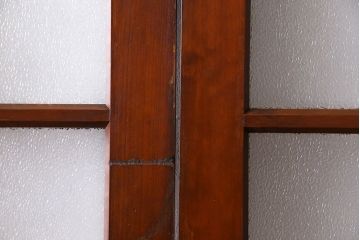 ダイヤガラス入り!レトロな木製格子ガラス戸(引き戸、建具)2枚セット