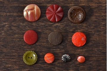 アンティーク雑貨　チェコガラス　上品なビンテージボタン10個セット