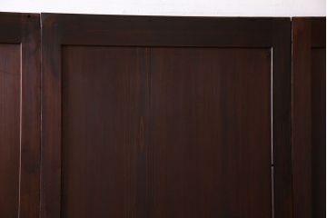 和製アンティーク　深みのある木味が味わい深い板戸(引き戸、仕切り戸、建具)4枚セット