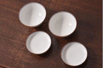 アンティーク雑貨　和製アンティーク　色絵　蓋付き茶碗2客セット(2)