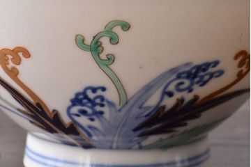 アンティーク雑貨　和製アンティーク　色絵　蓋付き茶碗2客セット(3)