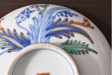 アンティーク雑貨　和製アンティーク　色絵　蓋付き茶碗2客セット(3)