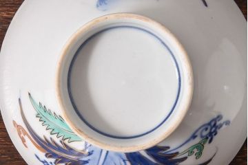 アンティーク雑貨　和製アンティーク　色絵　蓋付き茶碗2客セット(3)