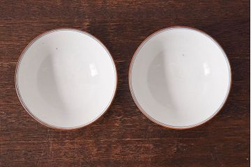 アンティーク雑貨　和製アンティーク　色絵　蓋付き茶碗2客セット(3)