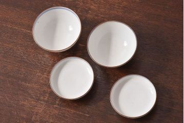 アンティーク雑貨　和食器　色絵　アンティーク蓋付き茶碗2客セット(1)