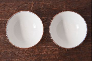 アンティーク雑貨　和食器　色絵　アンティーク蓋付き茶碗2客セット(1)