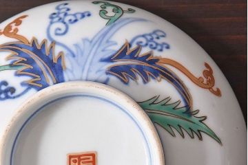 アンティーク雑貨　和食器　色絵　アンティーク蓋付き茶碗2客セット(1)