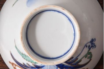 アンティーク雑貨　和食器　色絵　アンティーク蓋付き茶碗2客セット(1)