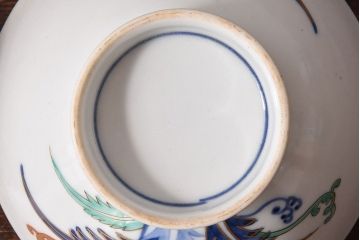 アンティーク雑貨　和食器　色絵　アンティーク蓋付き茶碗2客セット(2)