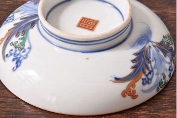 アンティーク雑貨　和食器　色絵　アンティーク蓋付き茶碗2客セット(3)